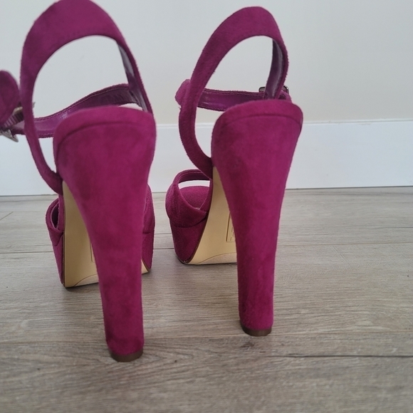 BRASH Suade Magenta Fusia Purple PinkPlatform Heels US8.5 - Picture 10 of 13